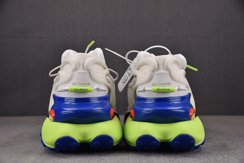 BALMAIN NEOPRENE AND LEATHER UNICORN LOW-TOP SNEAKERS