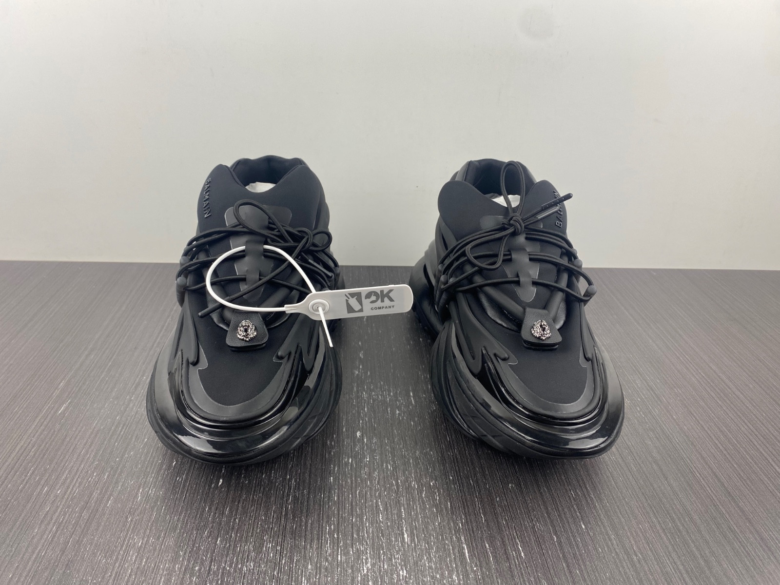 BALMAIN NEOPRENE AND LEATHER UNICORN LOW-TOP SNEAKERS