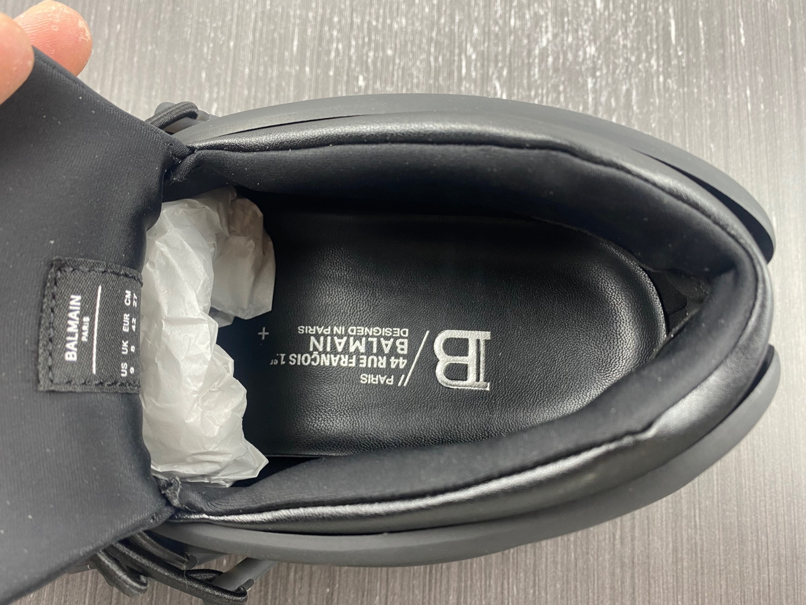 BALMAIN NEOPRENE AND LEATHER UNICORN LOW-TOP SNEAKERS