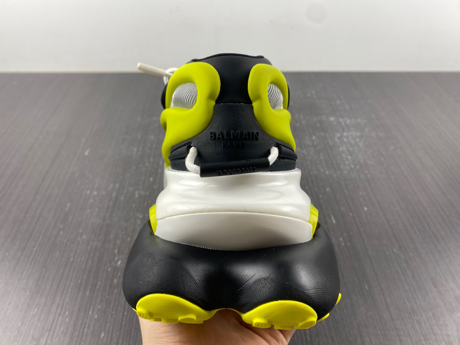 BALMAIN NEOPRENE AND LEATHER UNICORN LOW-TOP SNEAKERS