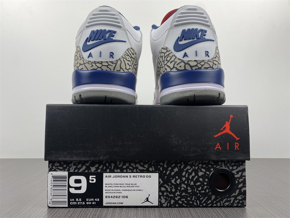 AIR JORDAN 3 RETRO TRUE BLUE NIKE AIR FIRST LOOK 854262-106