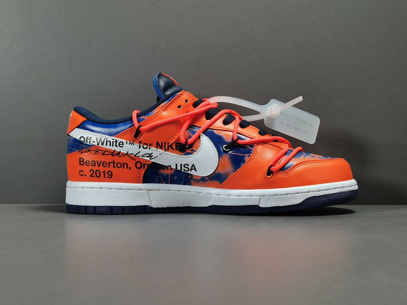 OW X FUTURA X NIKE SB DUNK LOW FLURO ORANGE/BLUE DD0856-801