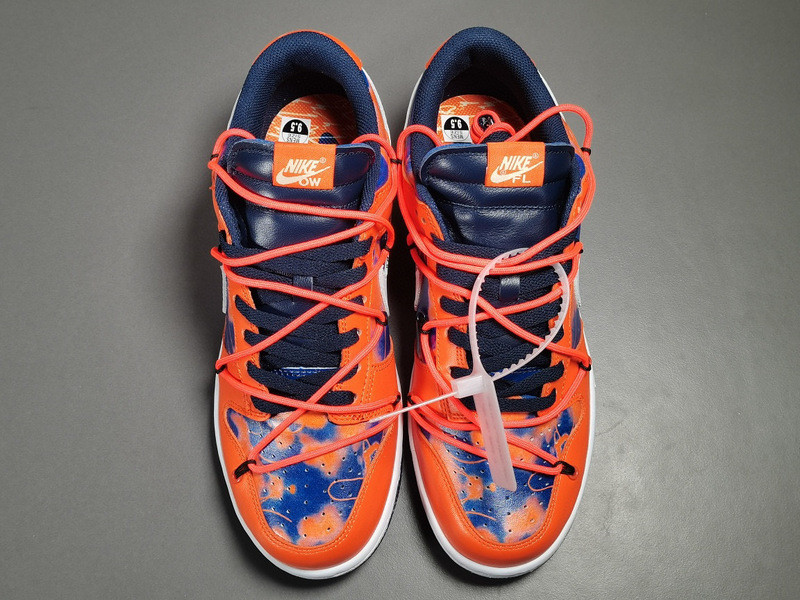 OW X FUTURA X NIKE SB DUNK LOW FLURO ORANGE/BLUE DD0856-801