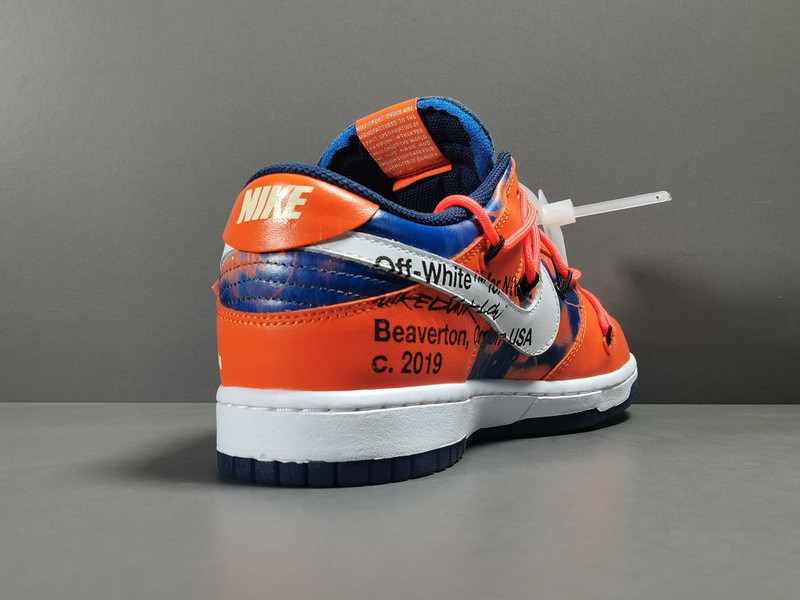 OW X FUTURA X NIKE SB DUNK LOW FLURO ORANGE/BLUE DD0856-801