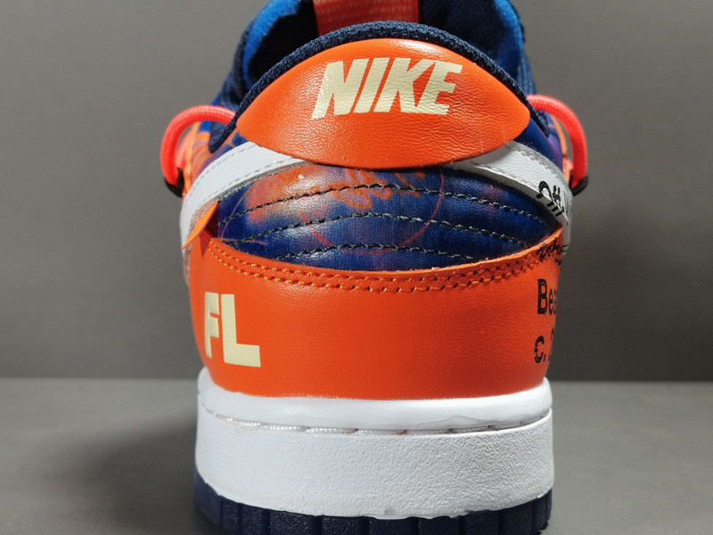 OW X FUTURA X NIKE SB DUNK LOW FLURO ORANGE/BLUE DD0856-801