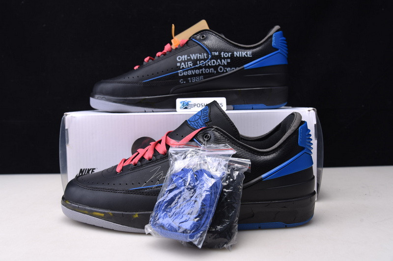OW x Air Jordan 2 Low “Black Royal” DJ4375-004