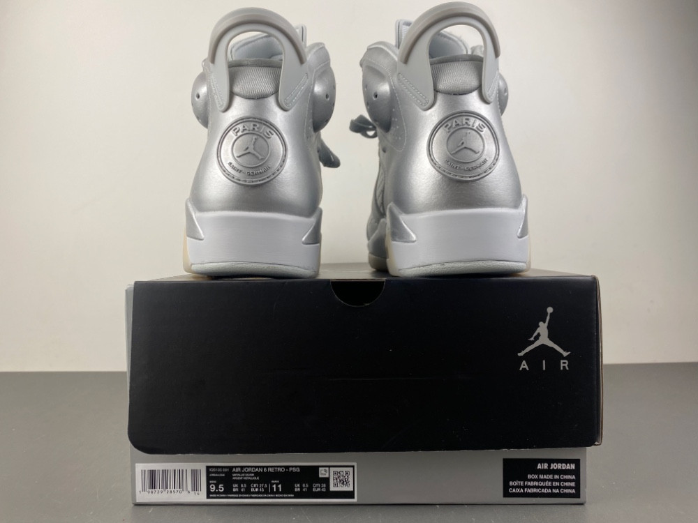 PSG x Air Jordan 6 "Metallic Silver" IQ5135-001
