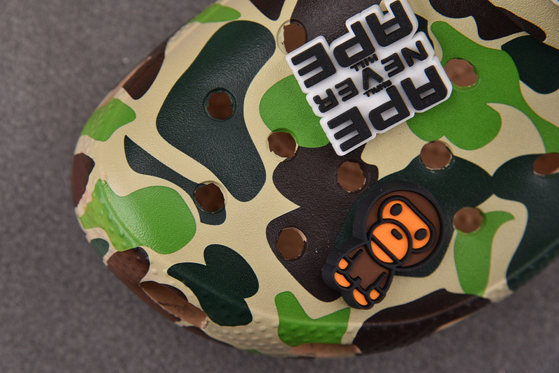 Cr*0*s classic clog a bathing ape abc camo green