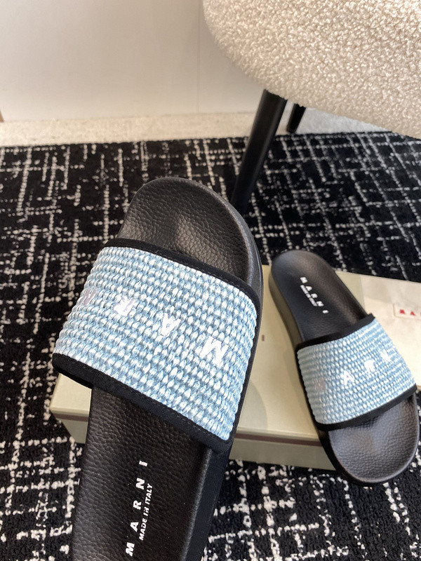 MARNI EMBROIDERED-LOGO SLIDES