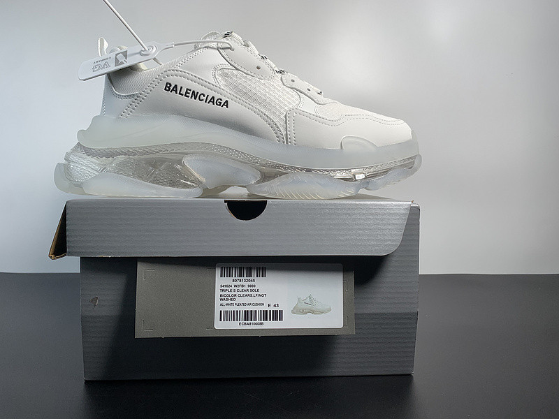 Ba*len*cia*ga triple s white clear sole 544351w09e19000
