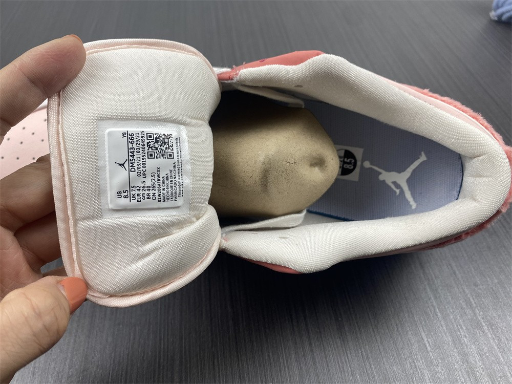 Air Jordan 1 Low White Pink Grey Shoes DM5443-666