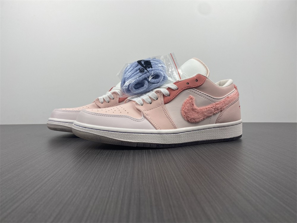 Air Jordan 1 Low White Pink Grey Shoes DM5443-666