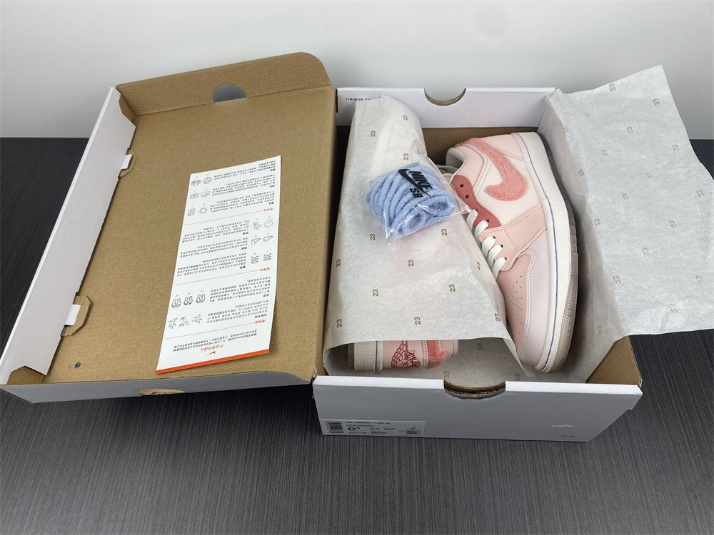 Air Jordan 1 Low White Pink Grey Shoes DM5443-666