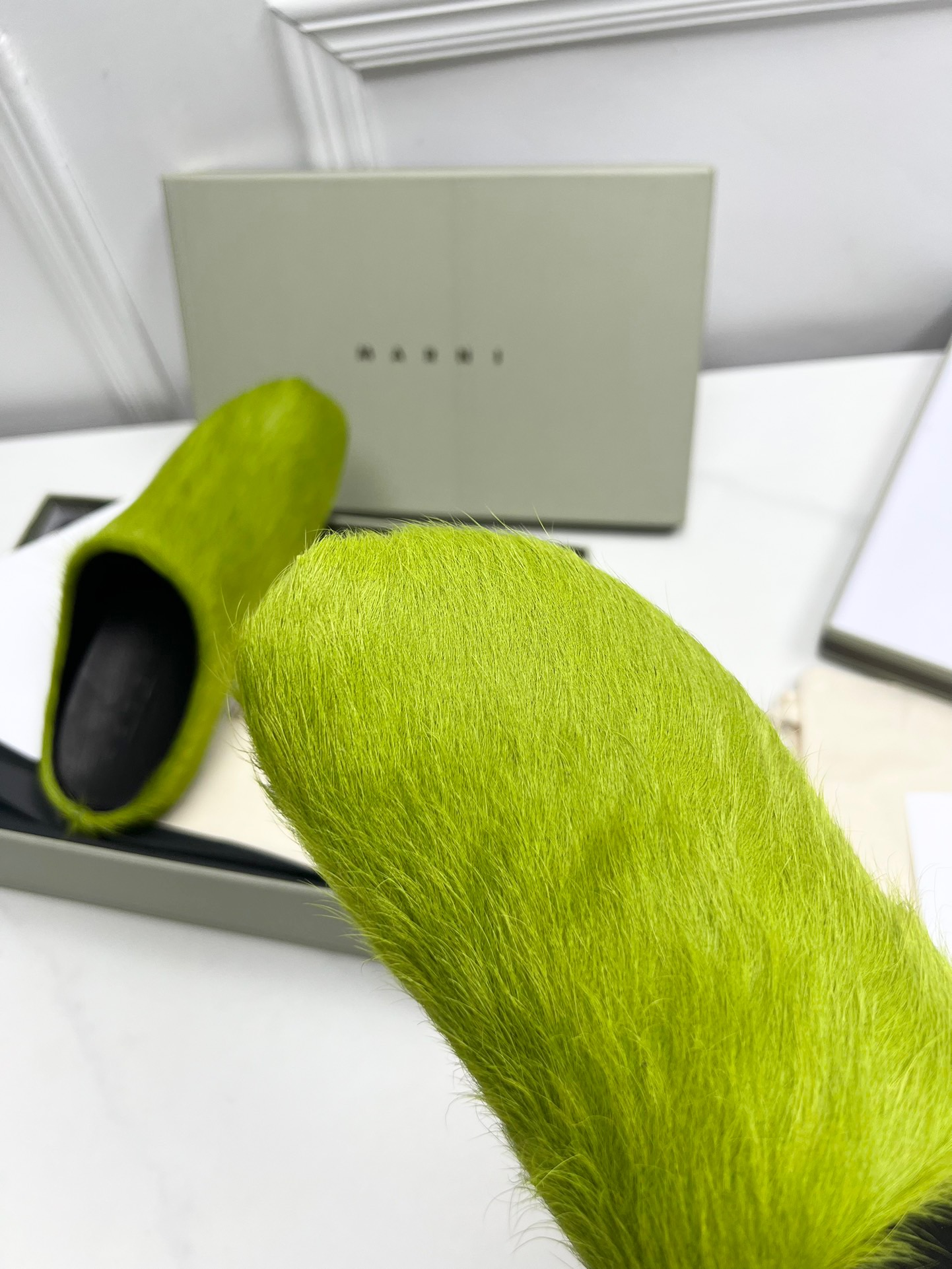 MARNI GREEN FUSSBETT SABOT LOAFERS
