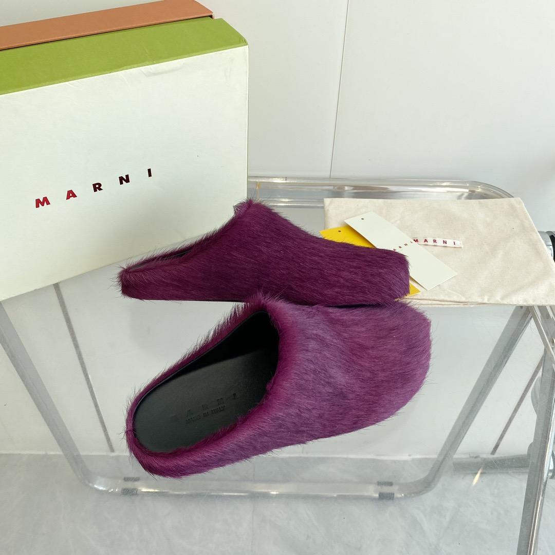 MARNI Pink & Purple Fussbett Sabot Loafers