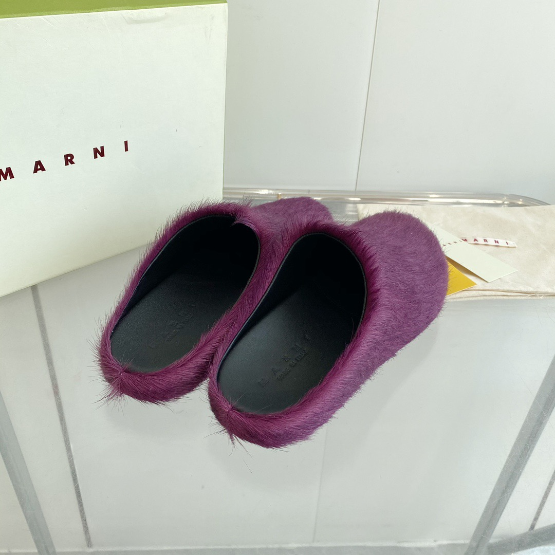 MARNI Pink & Purple Fussbett Sabot Loafers