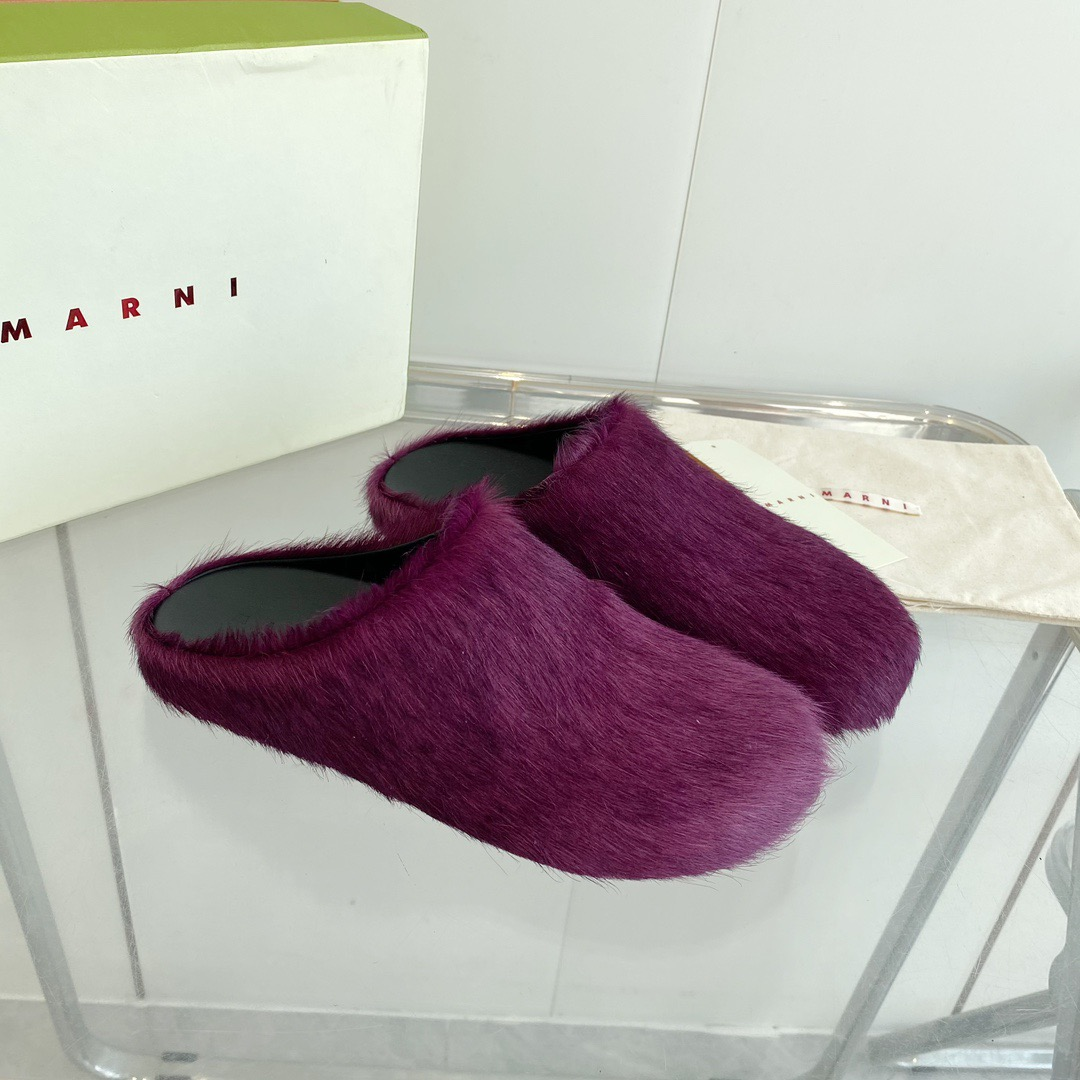 MARNI Pink & Purple Fussbett Sabot Loafers