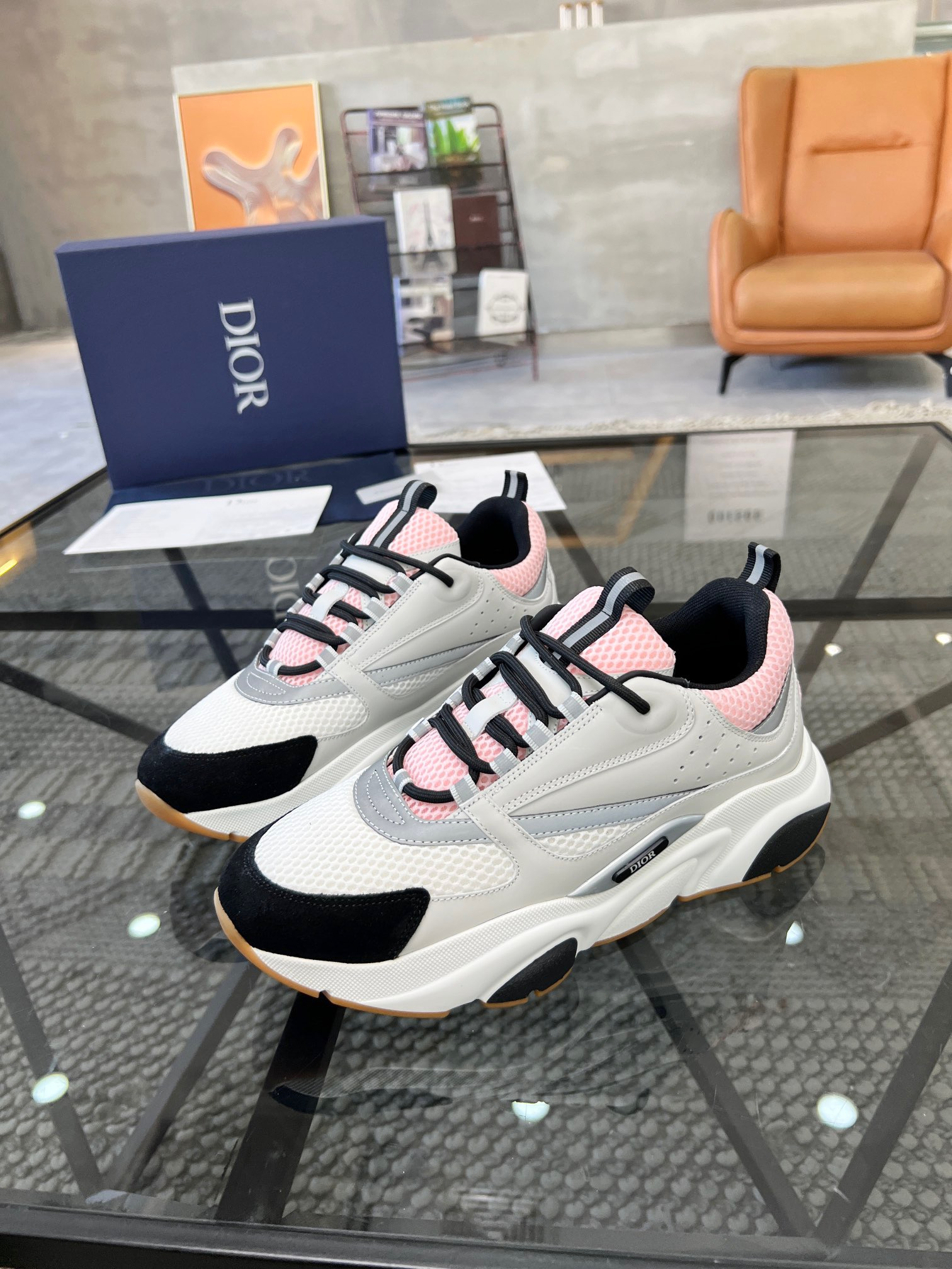 HOMME B22 TRAINER SNEAKER （Di0r B22 Pale Pink Grey）