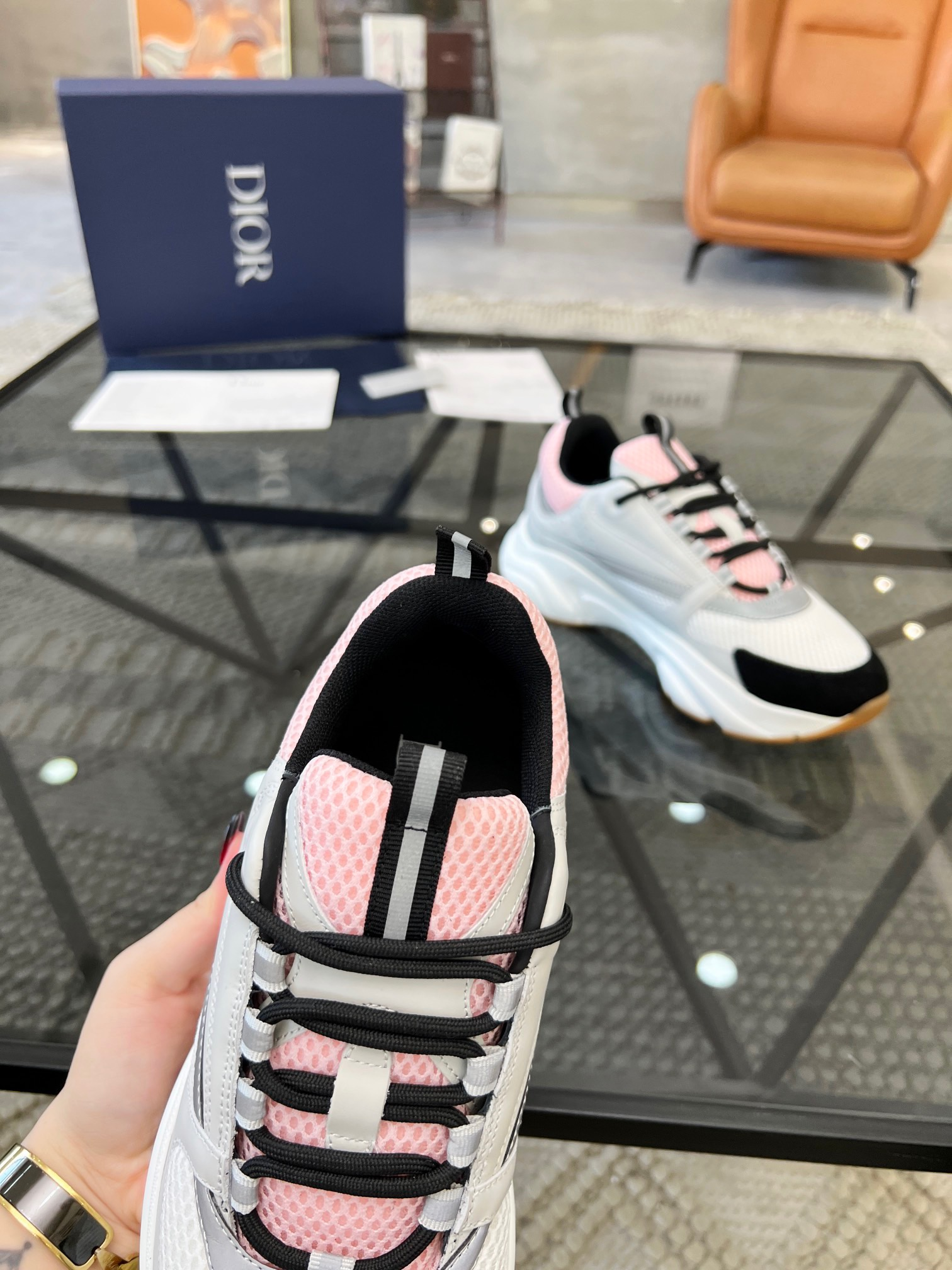 HOMME B22 TRAINER SNEAKER （Di0r B22 Pale Pink Grey）