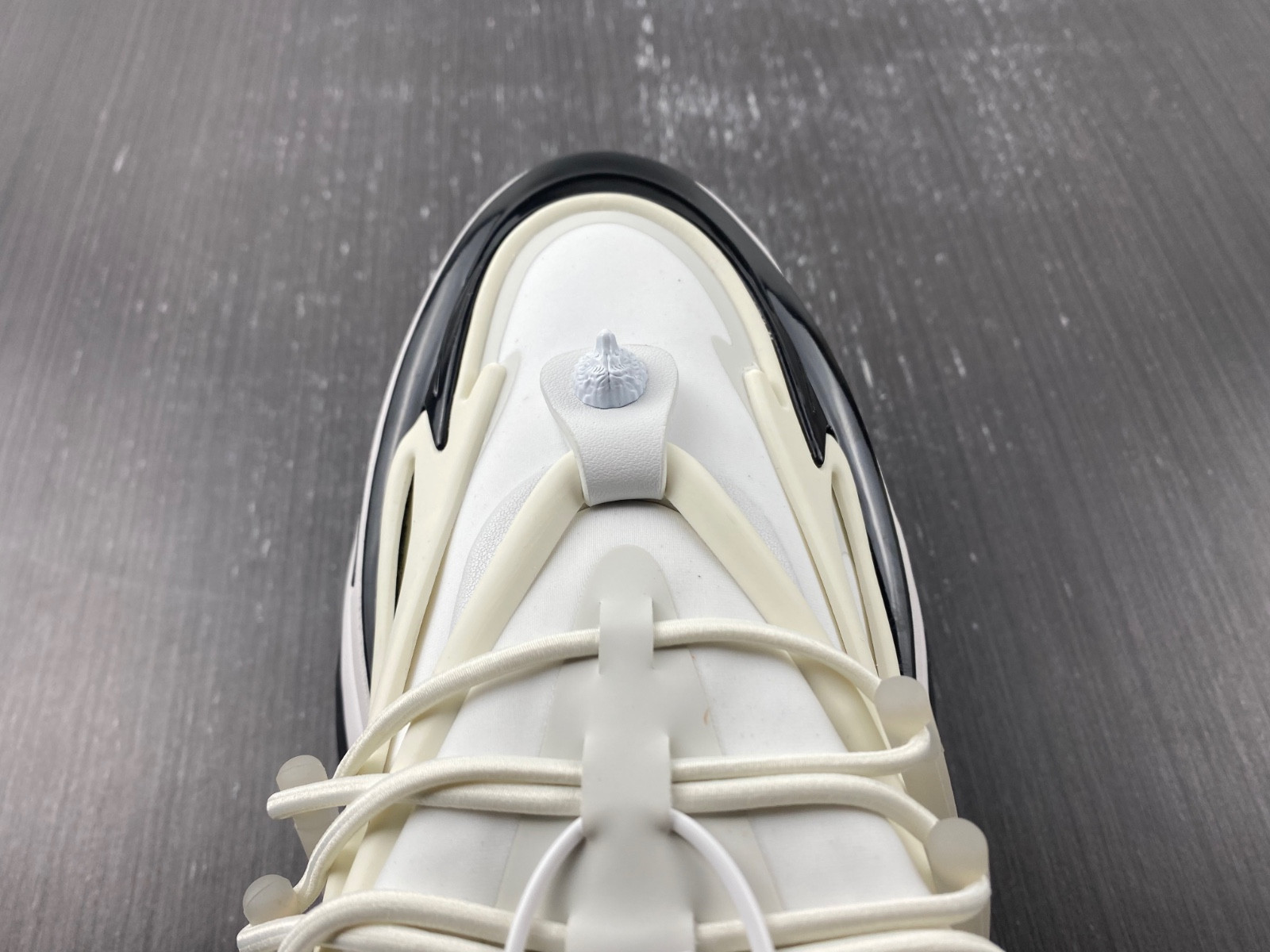 BALMAIN NEOPRENE AND LEATHER UNICORN LOW-TOP SNEAKERS