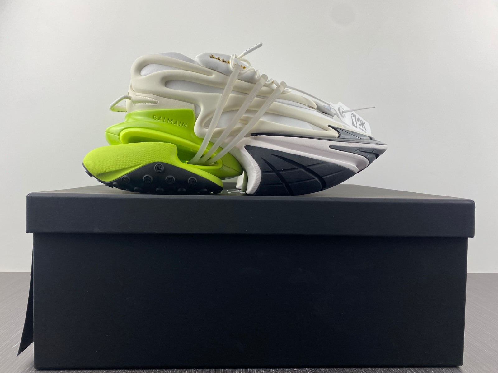 BALMAIN NEOPRENE AND LEATHER UNICORN LOW-TOP SNEAKERS