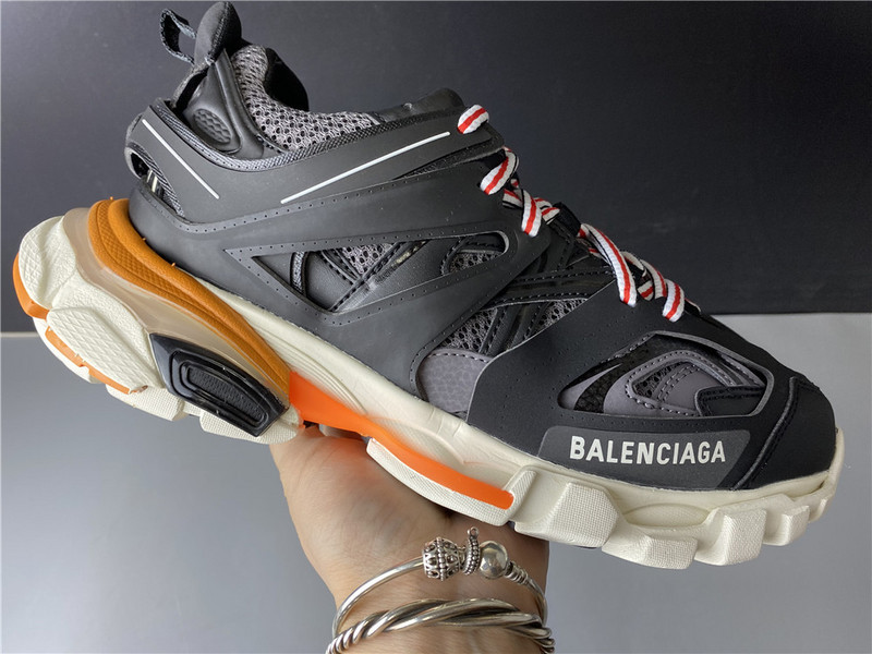 Ba*len*cia*ga tess s. gomma sneakers black and white orange 542436 w1b7 2109