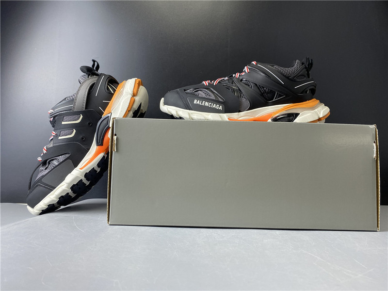 Ba*len*cia*ga tess s. gomma sneakers black and white orange 542436 w1b7 2109