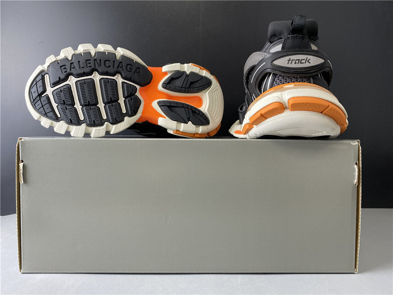 Ba*len*cia*ga tess s. gomma sneakers black and white orange 542436 w1b7 2109